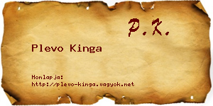 Plevo Kinga névjegykártya